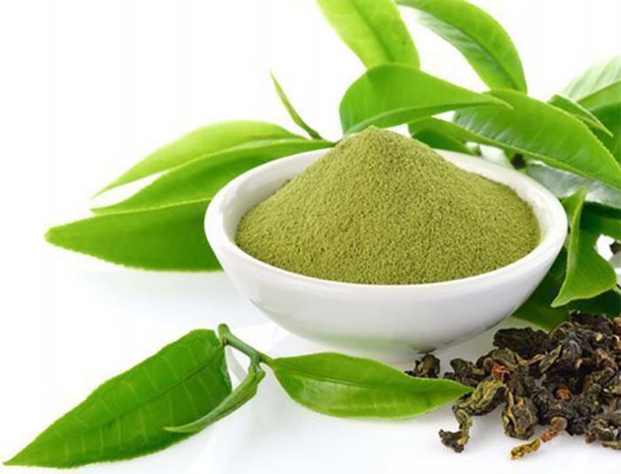 green tea powder and coffee